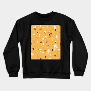 Autumn Mushrooms Mustard Crewneck Sweatshirt